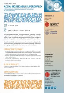 Forge Fedriga participates in the AIM Study Day on Superduplex Stainless Steels